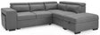 Crimson Air Leather Right Hand Corner Sofa with Storage - TGC