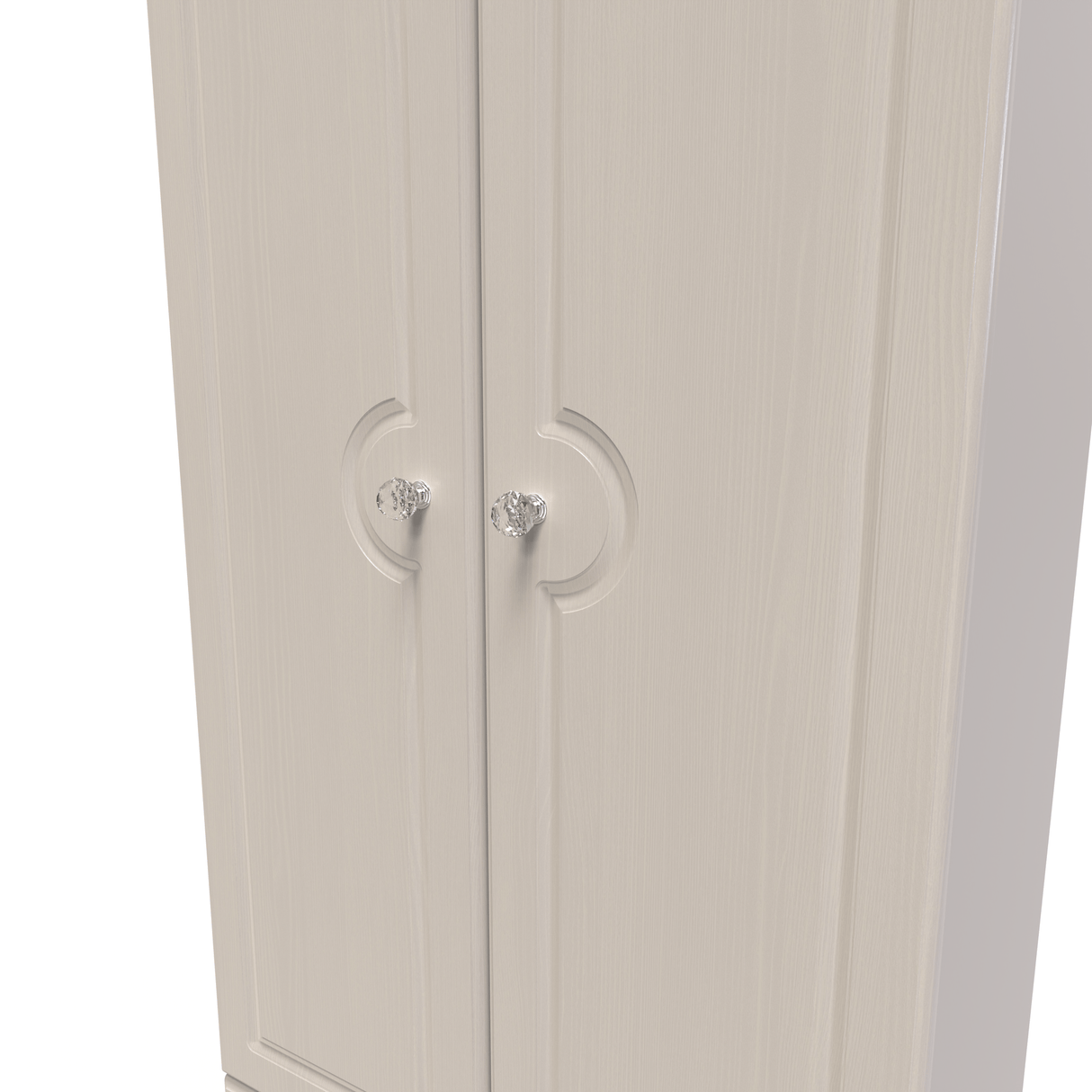 Crystal Ash 2 Door 2 Drawer Wardrobe - Welcome Furniture