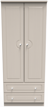 Crystal Ash 2 Door 2 Drawer Wardrobe - Welcome Furniture