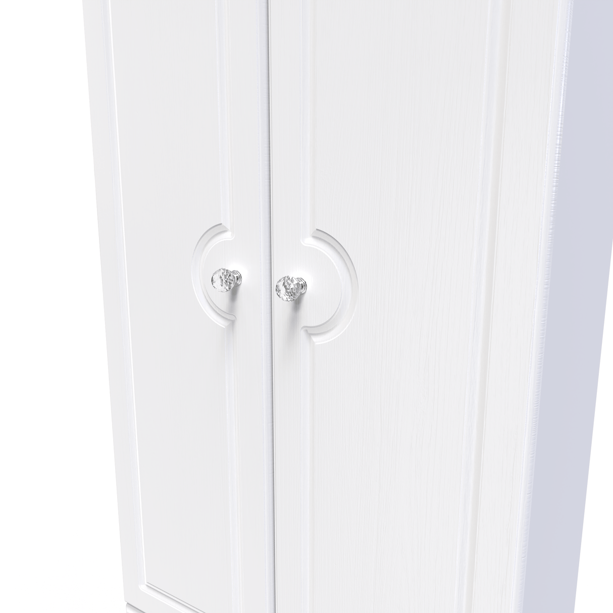Crystal Ash 2 Door 2 Drawer Wardrobe - Welcome Furniture