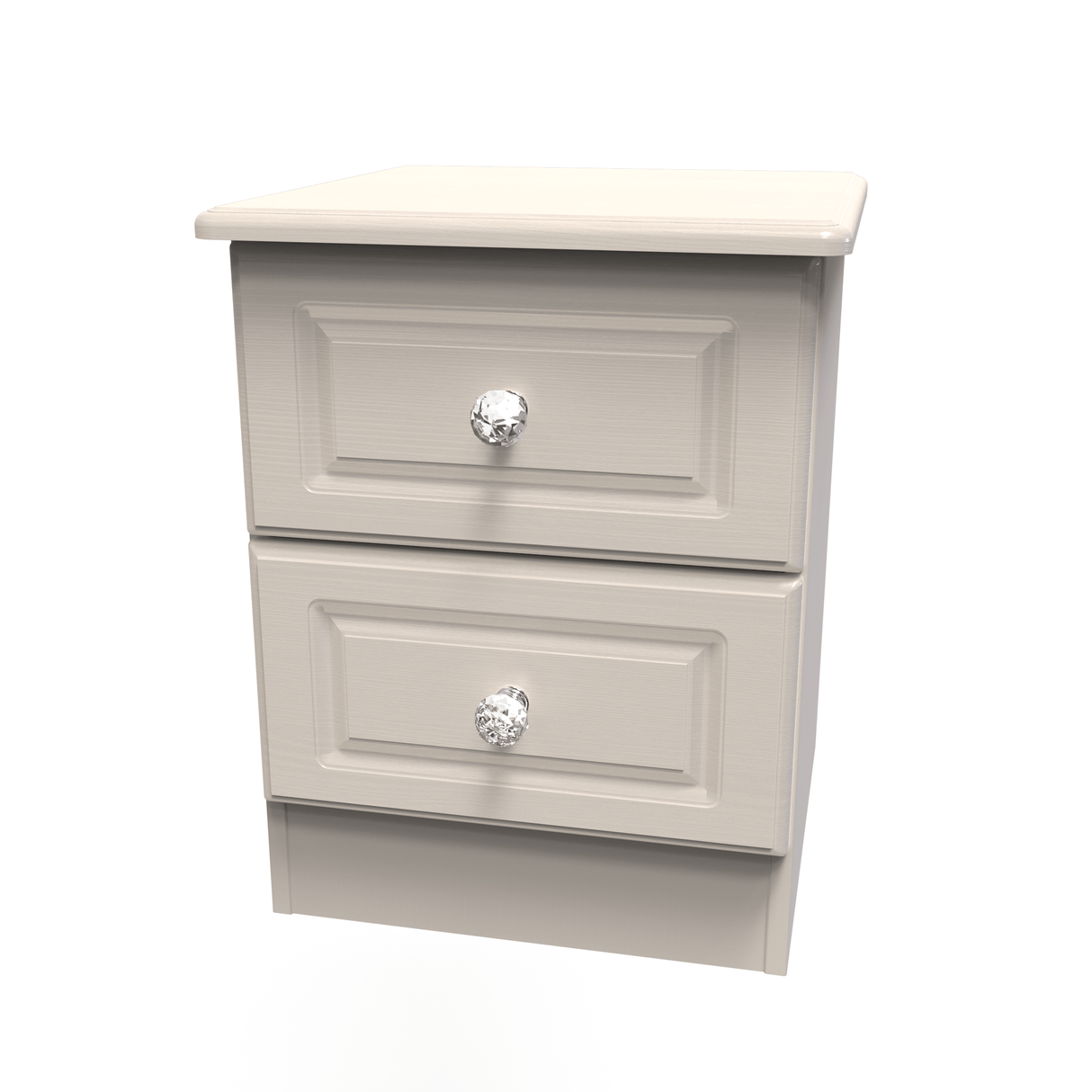 Crystal Ash 2 Drawer Bedside Cabinet - Welcome Furniture
