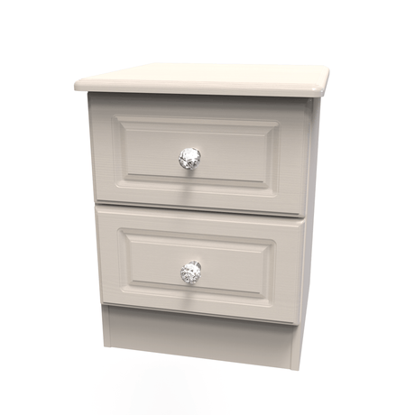 Crystal Ash 2 Drawer Bedside Cabinet - Welcome Furniture