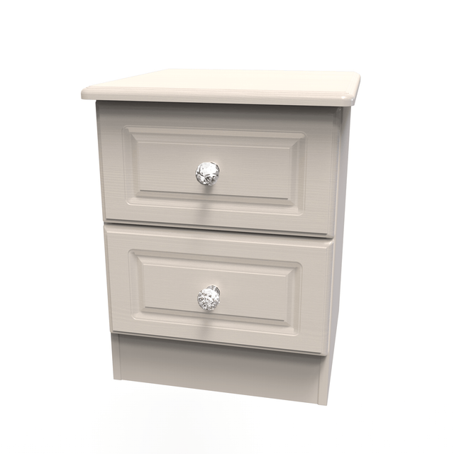 Crystal Ash 2 Drawer Bedside Cabinet - Welcome Furniture