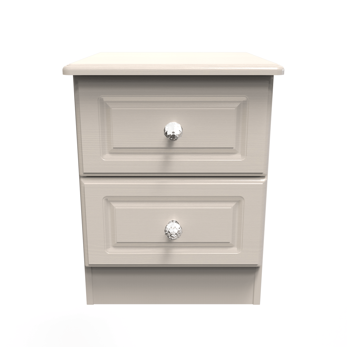 Crystal Ash 2 Drawer Bedside Cabinet - Welcome Furniture