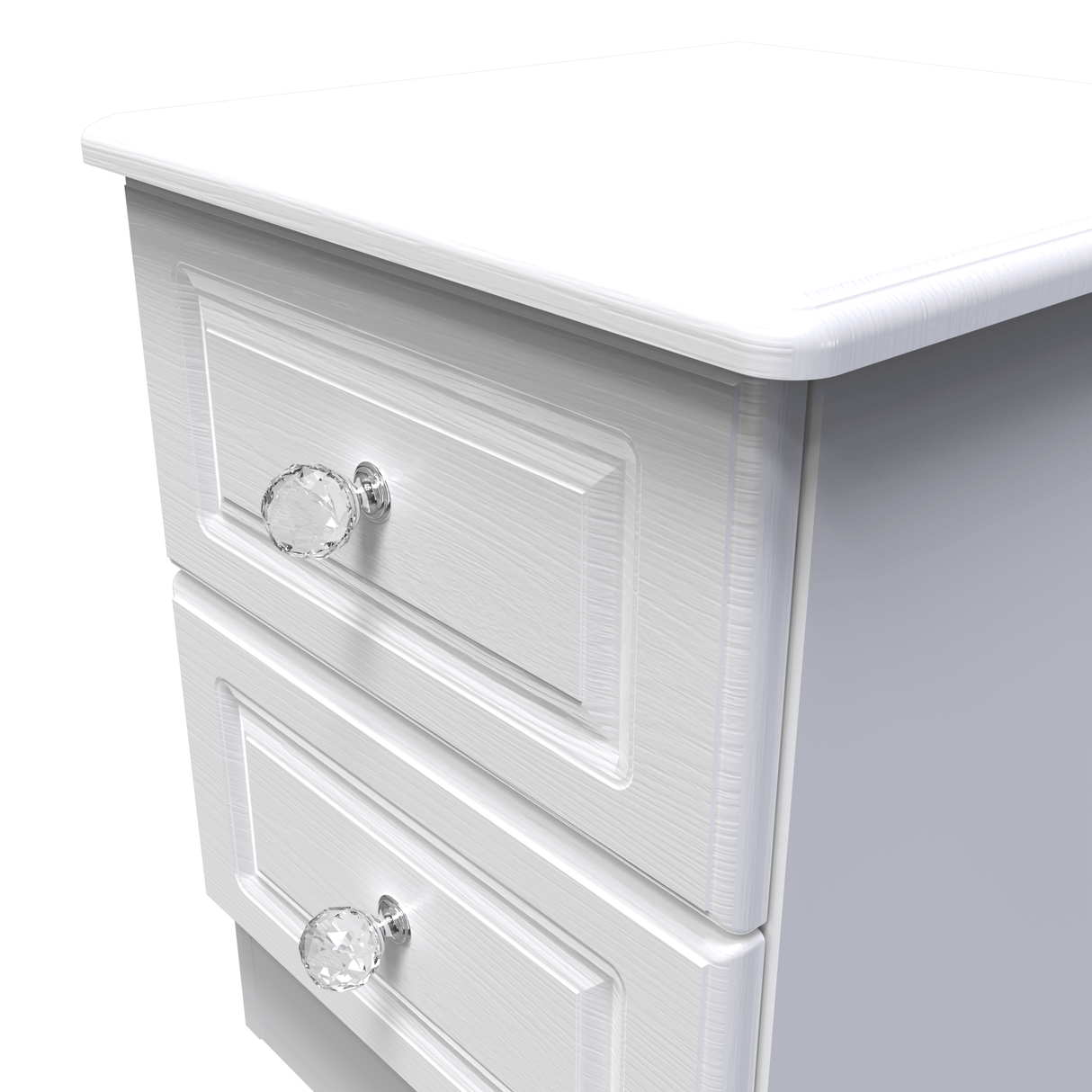 Crystal Ash 2 Drawer Bedside Cabinet - Welcome Furniture