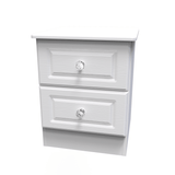 Crystal Ash 2 Drawer Bedside Cabinet - Welcome Furniture