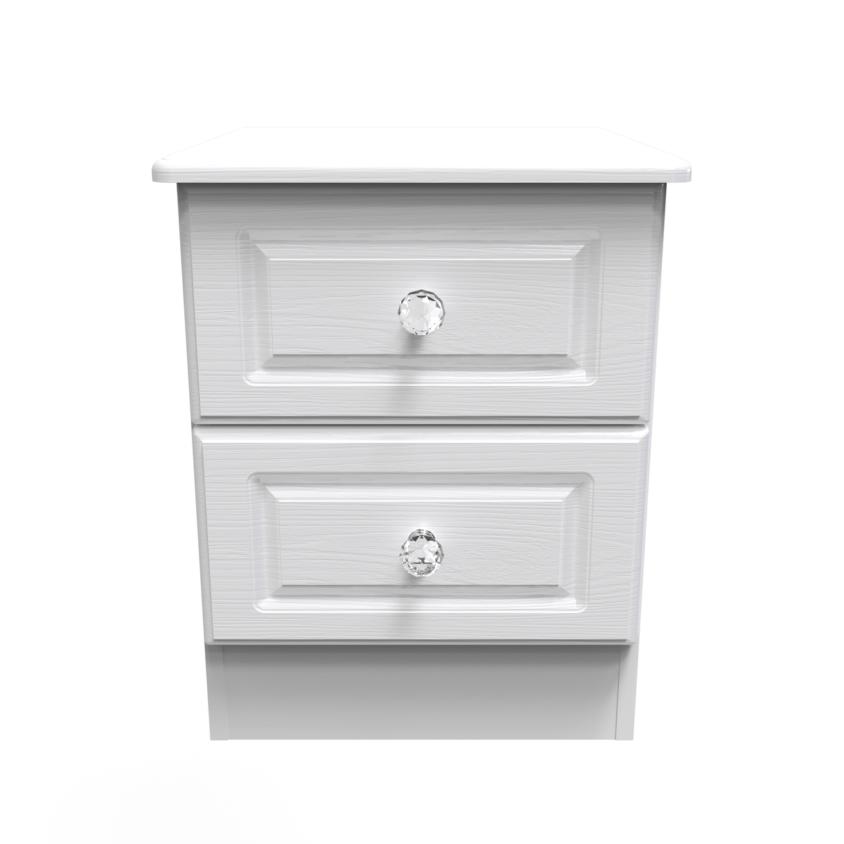 Crystal Ash 2 Drawer Bedside Cabinet - Welcome Furniture