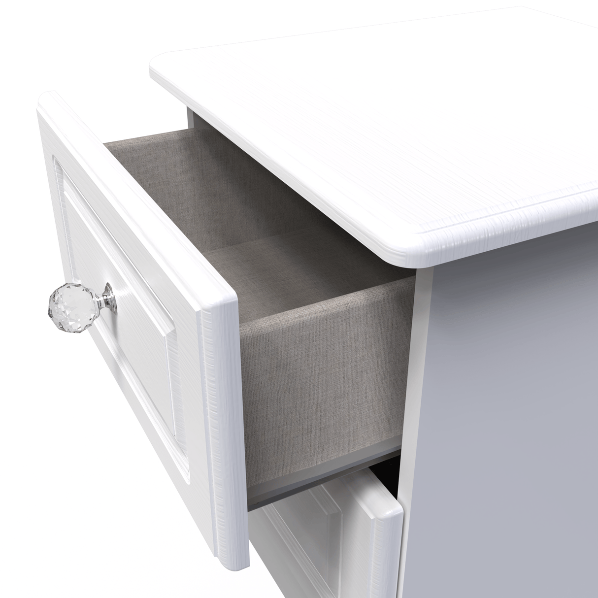 Crystal Ash 2 Drawer Bedside Cabinet - Welcome Furniture