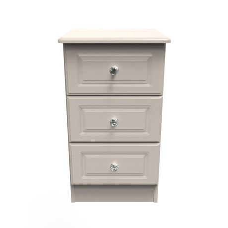 Crystal Ash 3 Drawer Bedside Cabinet - Welcome Furniture