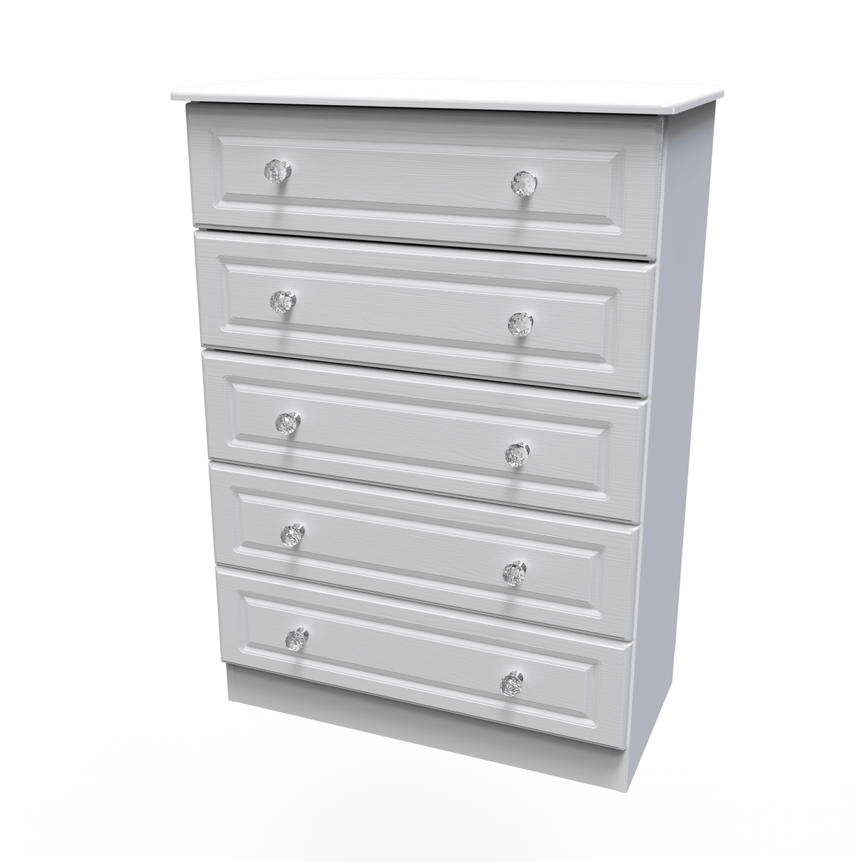Crystal Ash 5 Drawer Chest - Welcome Furniture