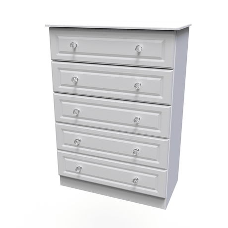 Crystal Ash 5 Drawer Chest - Welcome Furniture