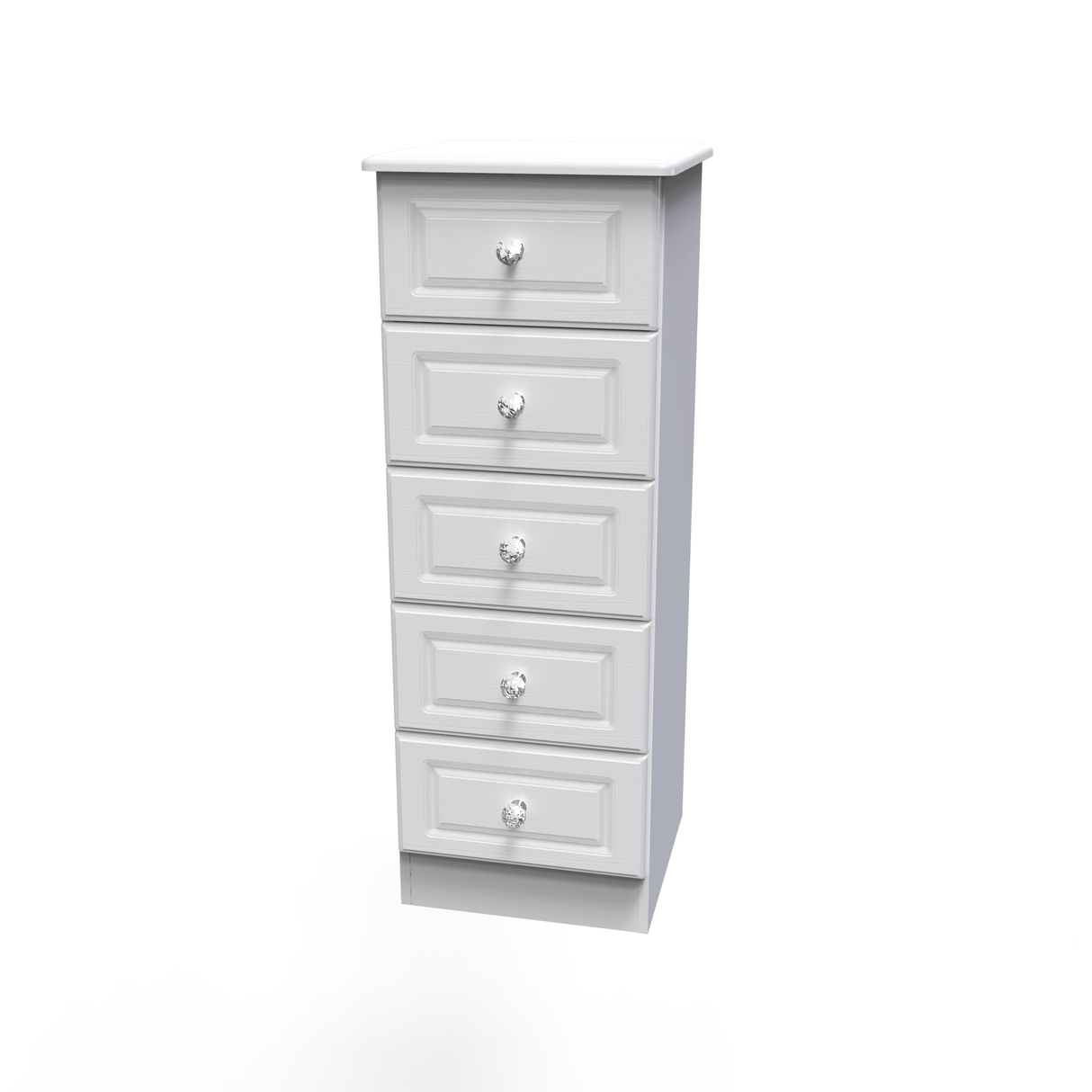 Crystal Ash 5 Drawer Tallboy - Welcome Furniture