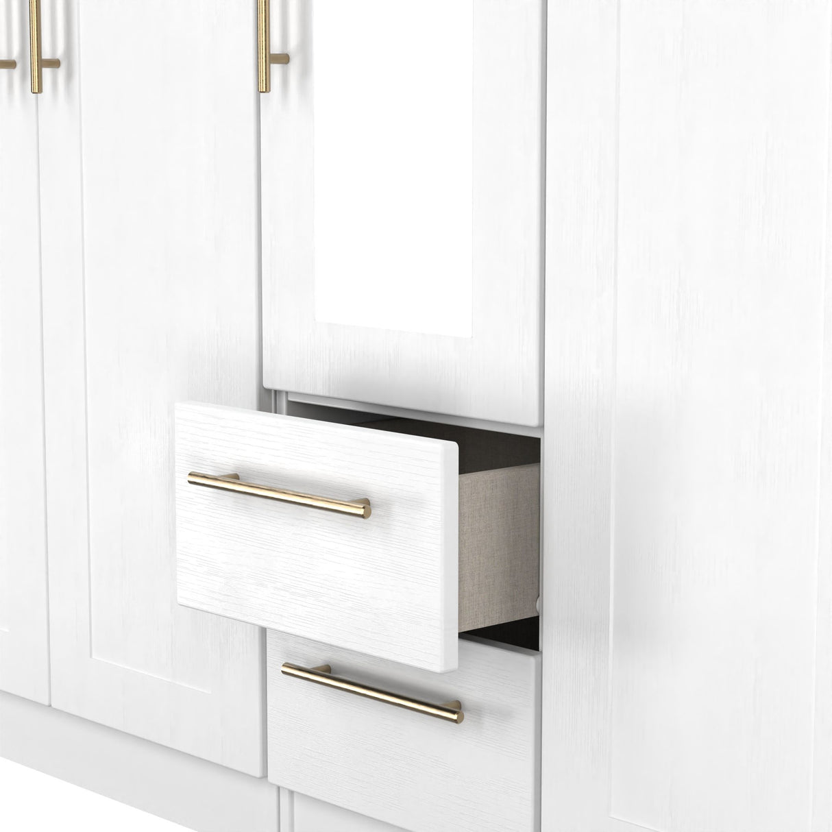 Haworth Tall 5 Door 2 Drawer Mirrored Wardrobe