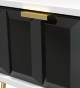 Cube 1 Drawer Bedside Cabinet with Gold Hairpin Legs - Welcome Furniture