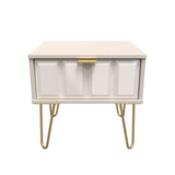 Cube 1 Drawer Bedside Cabinet with Gold Hairpin Legs - Welcome Furniture