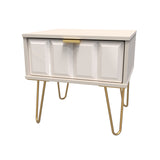 Cube 1 Drawer Bedside Cabinet with Gold Hairpin Legs - Welcome Furniture