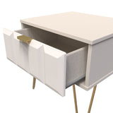 Cube 1 Drawer Bedside Cabinet with Gold Hairpin Legs - Welcome Furniture