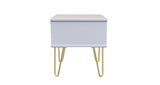 Cube 1 Drawer Bedside Cabinet with Gold Hairpin Legs - Welcome Furniture