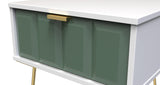 Cube 1 Drawer Bedside Cabinet with Gold Hairpin Legs - Welcome Furniture