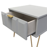 Cube 1 Drawer Bedside Cabinet with Gold Hairpin Legs - Welcome Furniture