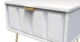 Cube 1 Drawer Bedside Cabinet with Gold Hairpin Legs - Welcome Furniture