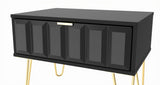 Cube 1 Drawer Midi Chest with Gold Hairpin Legs - Welcome Furniture