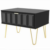 Cube 1 Drawer Midi Chest with Gold Hairpin Legs - Welcome Furniture