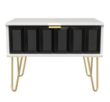 Cube 1 Drawer Midi Chest with Gold Hairpin Legs - Welcome Furniture