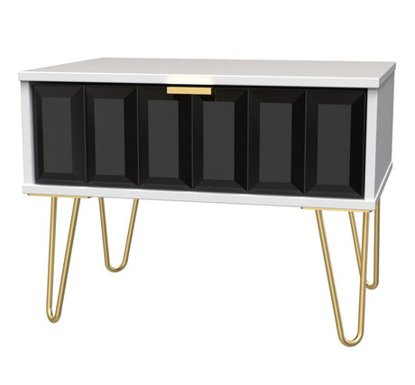 Cube 1 Drawer Midi Chest with Gold Hairpin Legs - Welcome Furniture