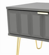Cube 1 Drawer Midi Chest with Gold Hairpin Legs - Welcome Furniture