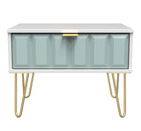 Cube 1 Drawer Midi Chest with Gold Hairpin Legs - Welcome Furniture