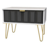 Cube 1 Drawer Midi Chest with Gold Hairpin Legs - Welcome Furniture