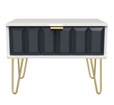 Cube 1 Drawer Midi Chest with Gold Hairpin Legs - Welcome Furniture
