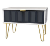 Cube 1 Drawer Midi Chest with Gold Hairpin Legs - Welcome Furniture