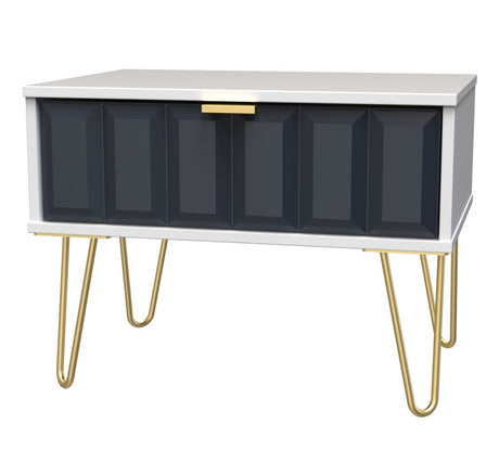 Cube 1 Drawer Midi Chest with Gold Hairpin Legs - Welcome Furniture