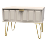 Cube 1 Drawer Midi Chest with Gold Hairpin Legs - Welcome Furniture