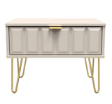 Cube 1 Drawer Midi Chest with Gold Hairpin Legs - Welcome Furniture