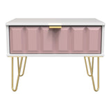 Cube 1 Drawer Midi Chest with Gold Hairpin Legs - Welcome Furniture