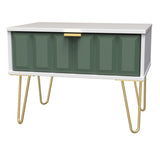 Cube 1 Drawer Midi Chest with Gold Hairpin Legs - Welcome Furniture