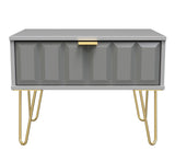 Cube 1 Drawer Midi Chest with Gold Hairpin Legs - Welcome Furniture