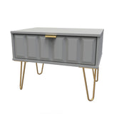 Cube 1 Drawer Midi Chest with Gold Hairpin Legs - Welcome Furniture