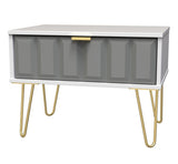 Cube 1 Drawer Midi Chest with Gold Hairpin Legs - Welcome Furniture