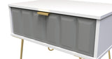 Cube 1 Drawer Midi Chest with Gold Hairpin Legs - Welcome Furniture