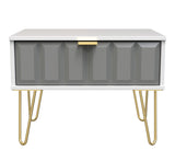 Cube 1 Drawer Midi Chest with Gold Hairpin Legs - Welcome Furniture