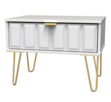 Cube 1 Drawer Midi Chest with Gold Hairpin Legs - Welcome Furniture