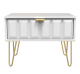 Cube 1 Drawer Midi Chest with Gold Hairpin Legs - Welcome Furniture