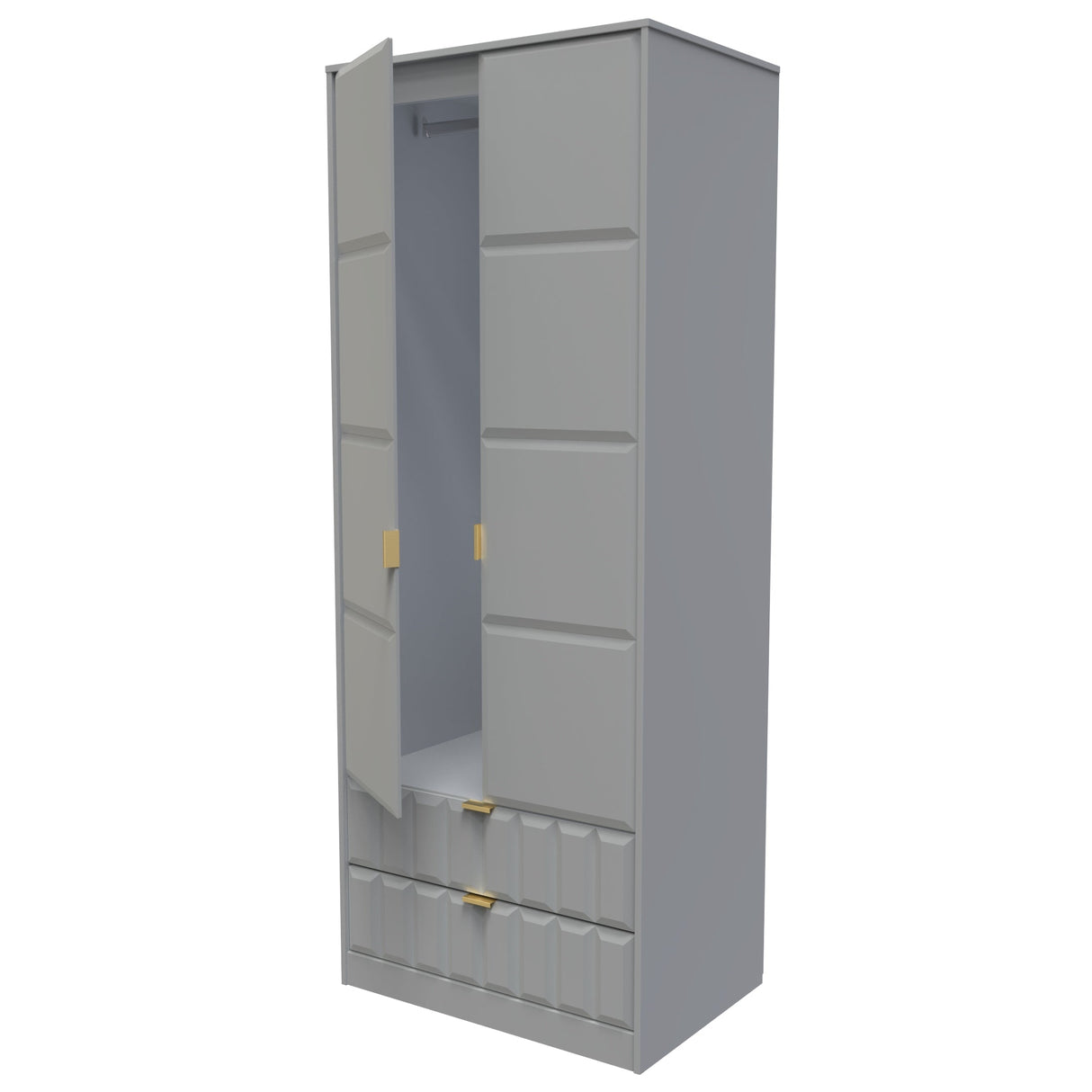 Cube 2 Door 2 Drawer Wardrobe - Welcome Furniture
