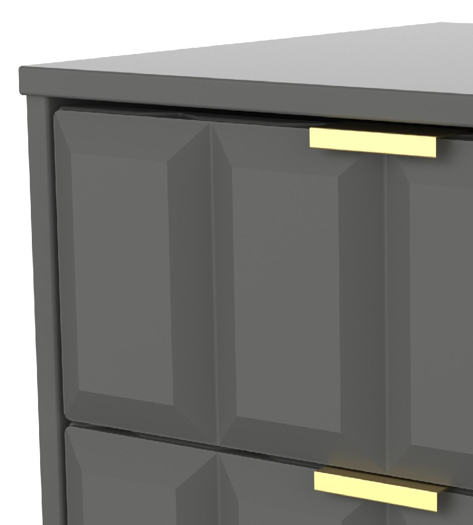 Cube 2 Drawer Bedside Cabinet with Gold Hairpin Legs - Welcome Furniture