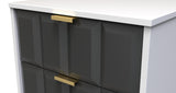 Cube 2 Drawer Bedside Cabinet with Gold Hairpin Legs - Welcome Furniture