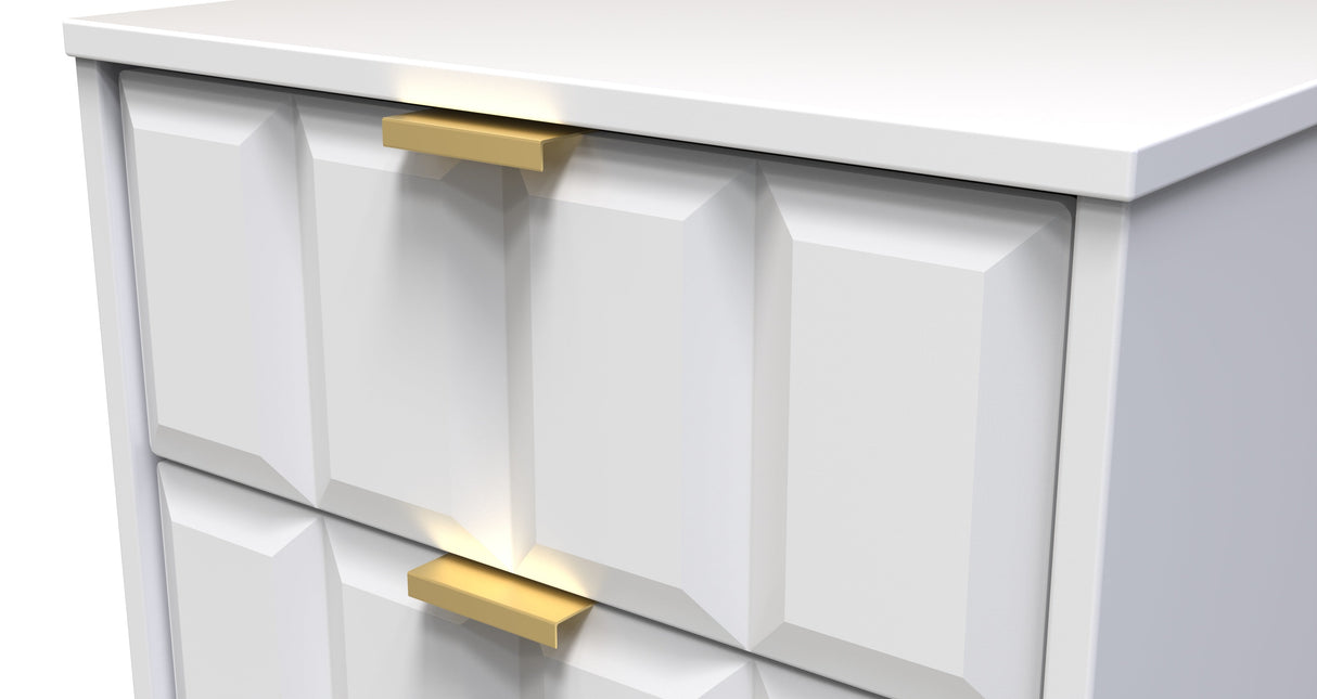 Cube 2 Drawer Bedside Cabinet with Gold Hairpin Legs - Welcome Furniture